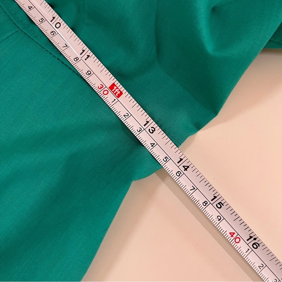 Vintage Cottagecore Full Skirt Ribbon detail green teal Party Dress Country Sm - Picture 13 of 17